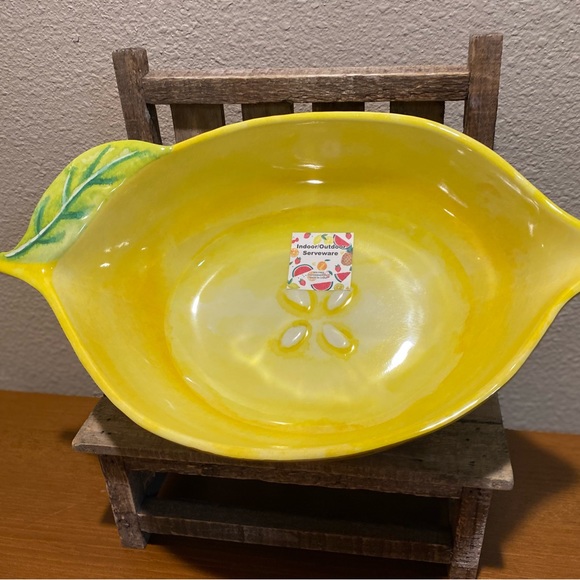 Farmhouse Lemon Serving Bowl, Melamine Lemon Shaped Serving Bowl, Lemon Bowl - Picture 3 of 13
